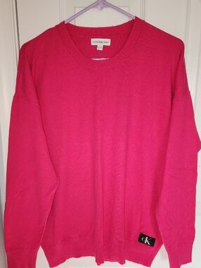 Calvin Klein Woman's Fuchsia Crewneck Sweater